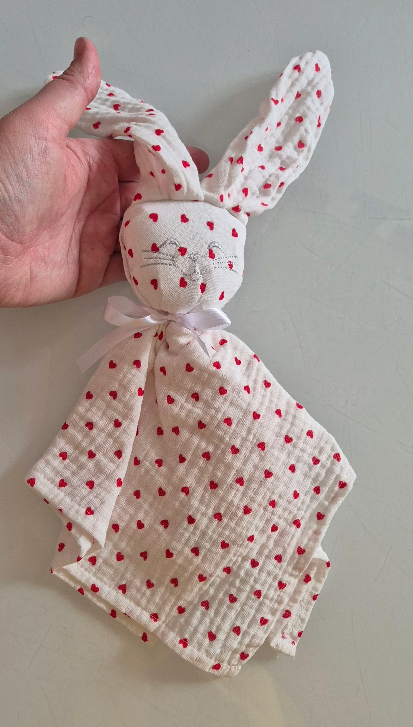 Doudou cœur rouge personnalisable 